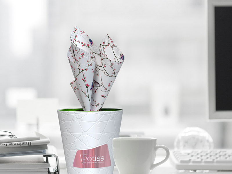 tissues flower packaging design