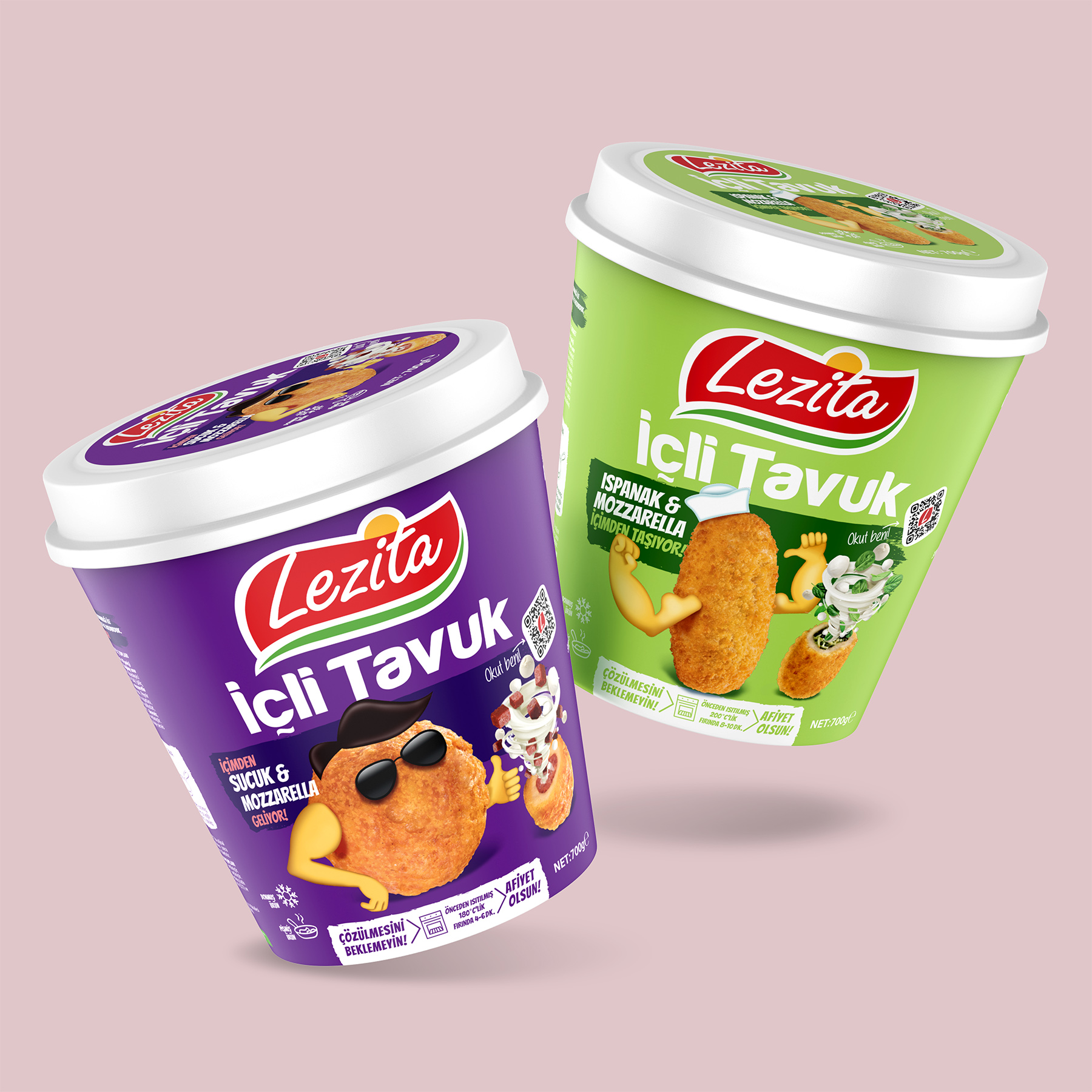 2 boxes with chicken inside