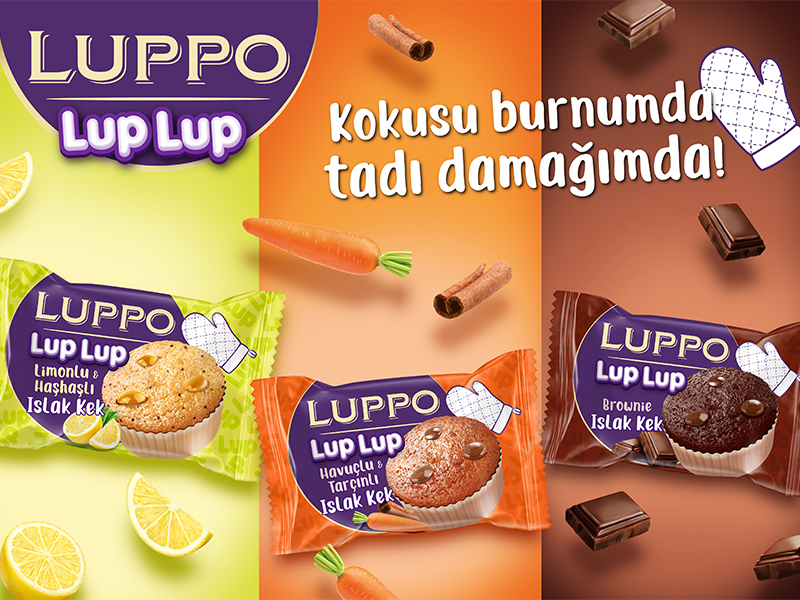 3 luppo lup lup lemon poppy seed, brownie and carrot and cinnamon moist cakes